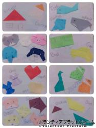 折り紙でたくさんの動物などをつくり、わかりやすく紙にまとめました。これを見せながら一緒に折り紙をつくったりしました。 ぼらぷらオーストラリア ボランティア