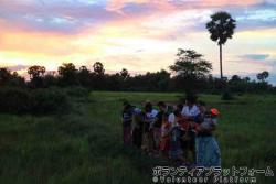 最終日、やっと見れた夕日！きれい！ ぼらぷらカンボジア 教育ボランティア