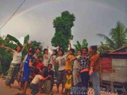 最終日の虹！ ぼらぷらカンボジア 教育ボランティア