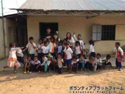 カンボジア最後の授業の時の集合写真 ぼらぷらカンボジア 教育ボランティア