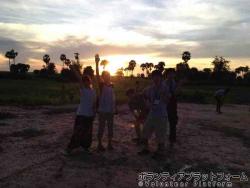 最終日の夕日 ぼらぷらカンボジア 教育ボランティア