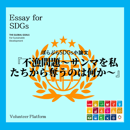 「半径5メートルから考えるSDGs」というテーマから考えた私の身の回りの困ったことは、「サンマ...