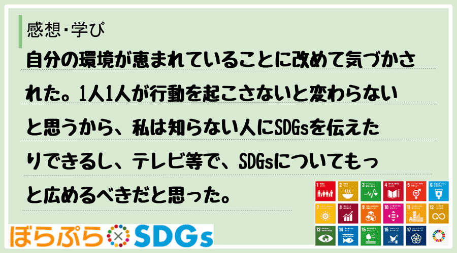 わたしのSDGsアクション・感想