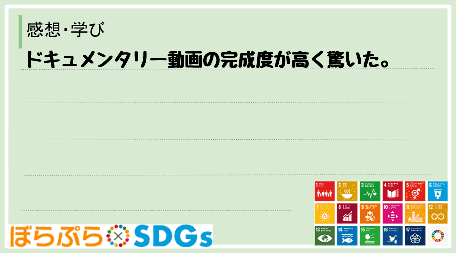 わたしのSDGsアクション・感想