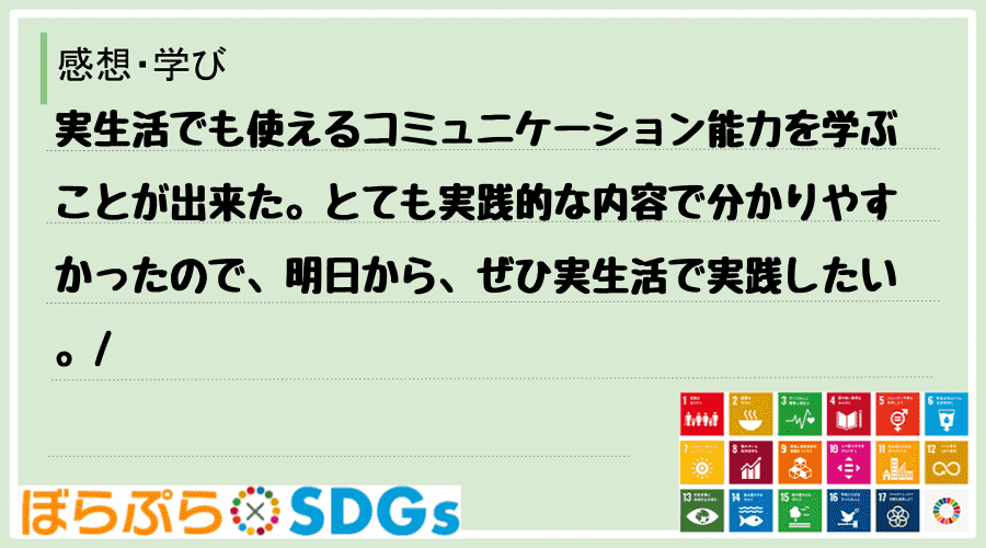 わたしのSDGsアクション・感想