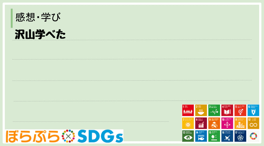 わたしのSDGsアクション・感想