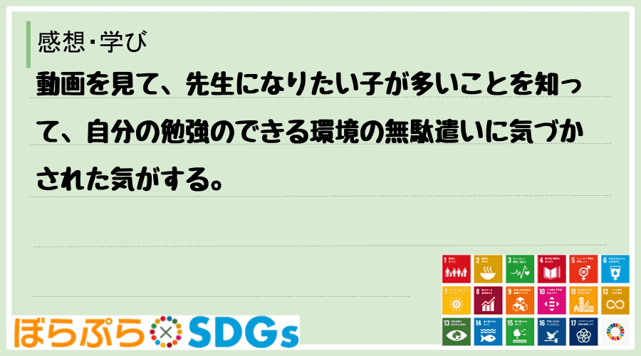 わたしのSDGsアクション・感想