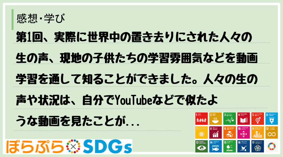 わたしのSDGsアクション・感想