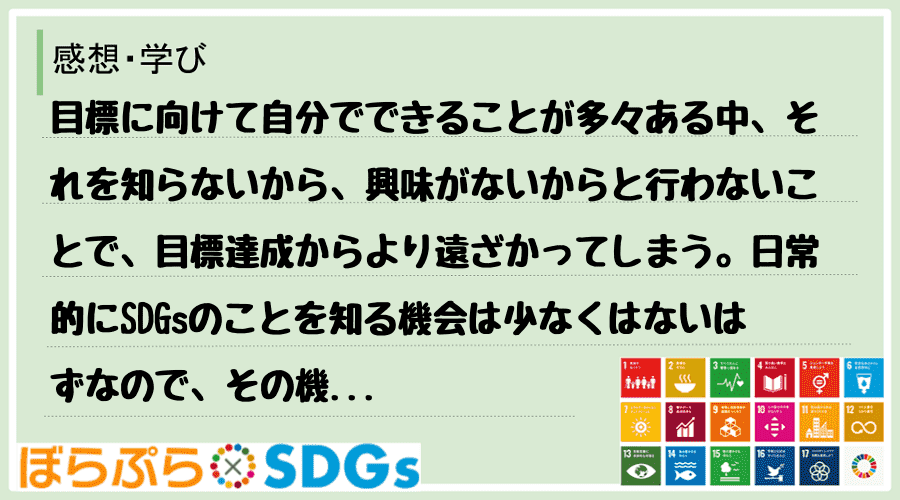 わたしのSDGsアクション・感想