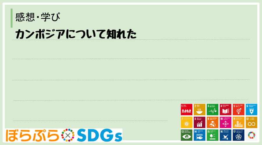 カンボジアについて知れた