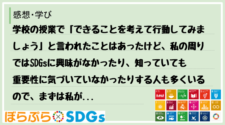 わたしのSDGsアクション・感想