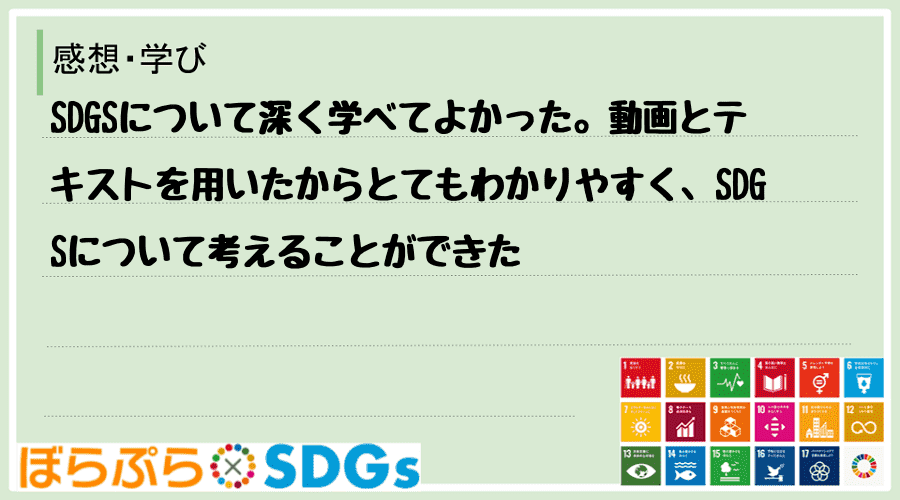 わたしのSDGsアクション・感想