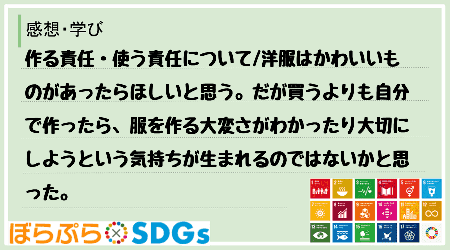 わたしのSDGsアクション・感想