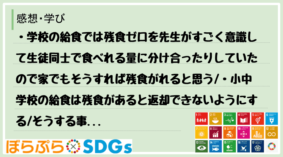 わたしのSDGsアクション・感想