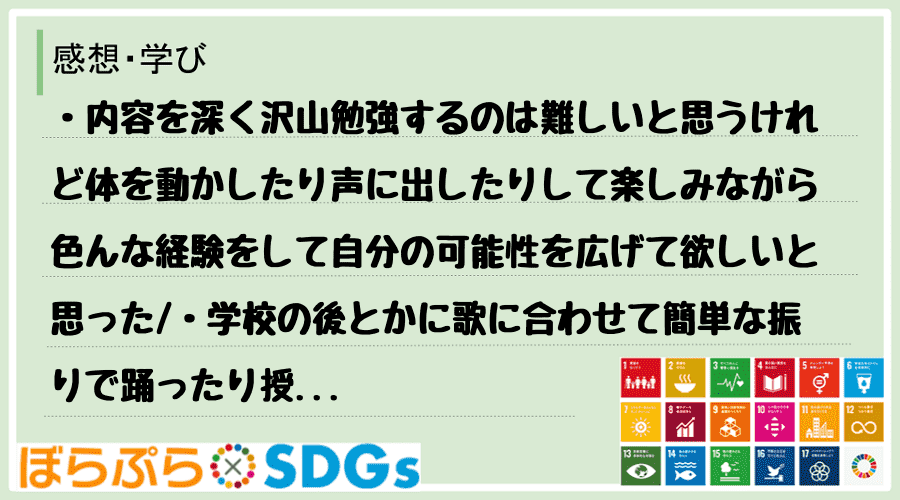 わたしのSDGsアクション・感想