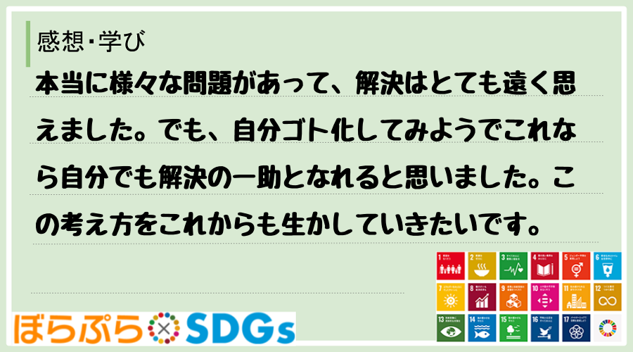 わたしのSDGsアクション・感想