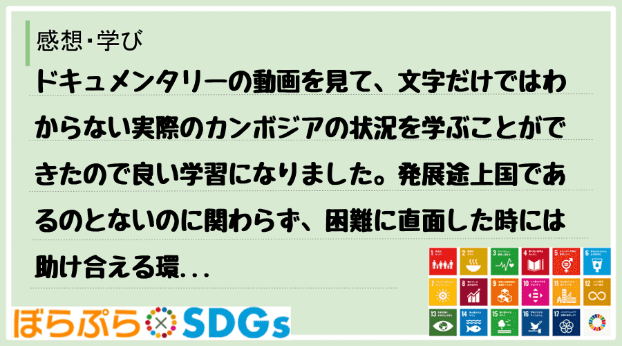 わたしのSDGsアクション・感想