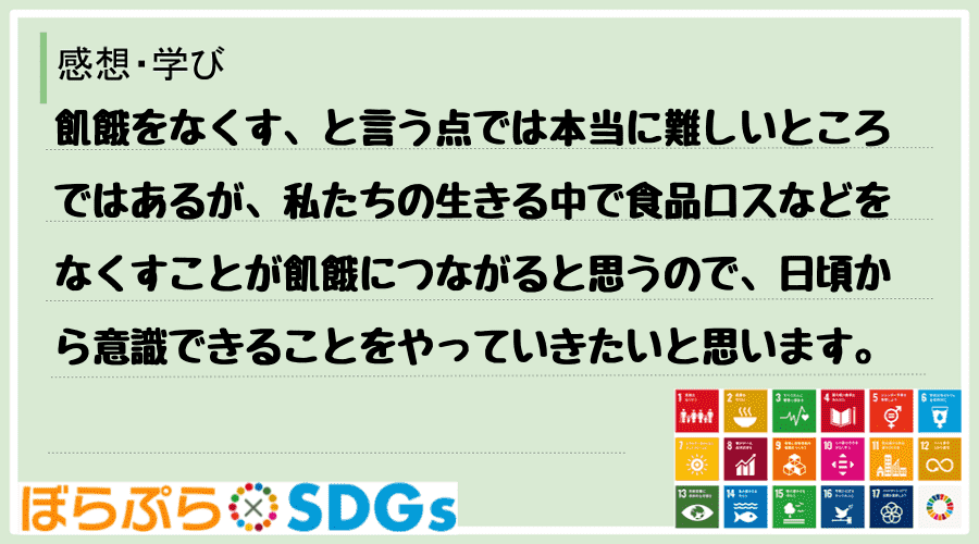 わたしのSDGsアクション・感想