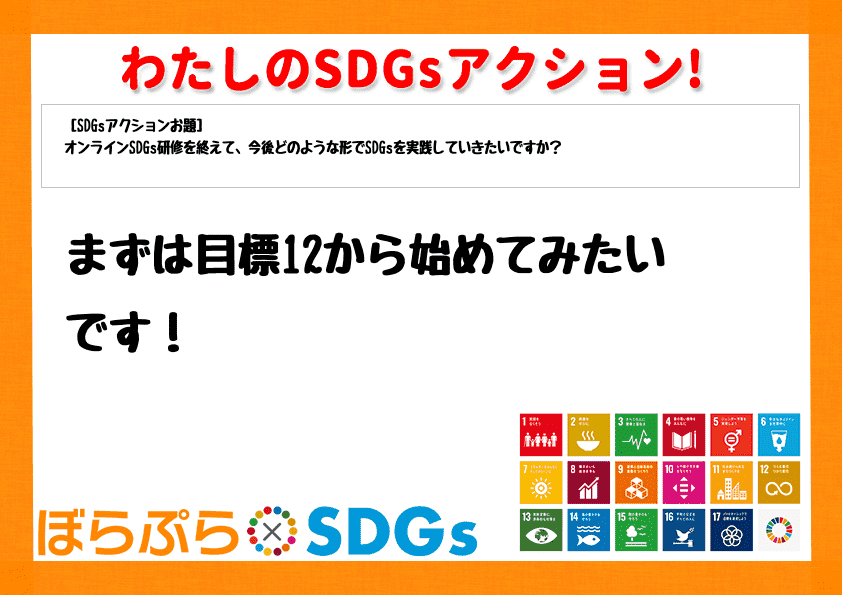 まずは目標12から始めてみたいです！