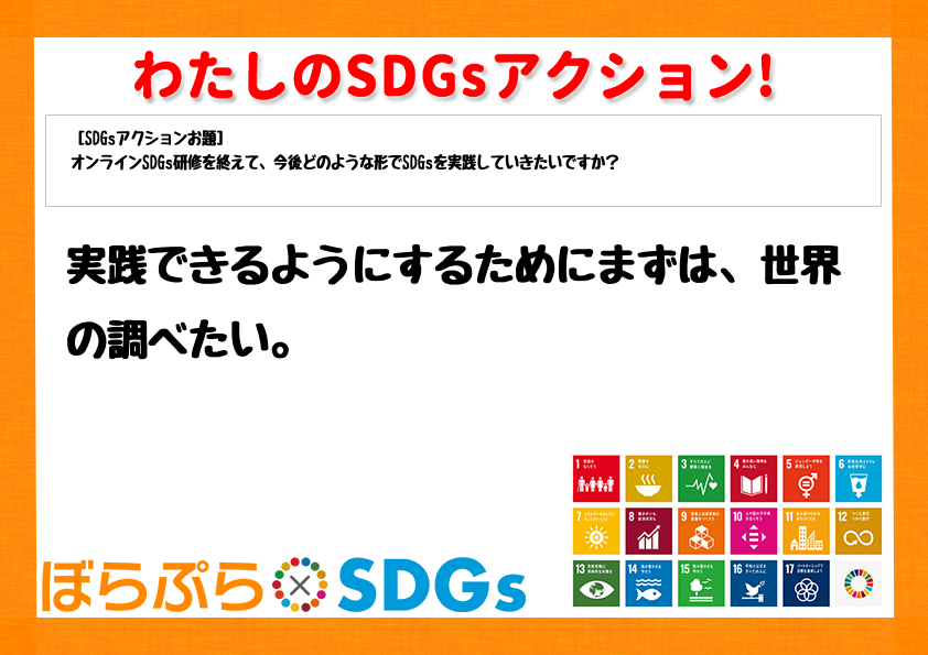 わたしのSDGsアクション・感想