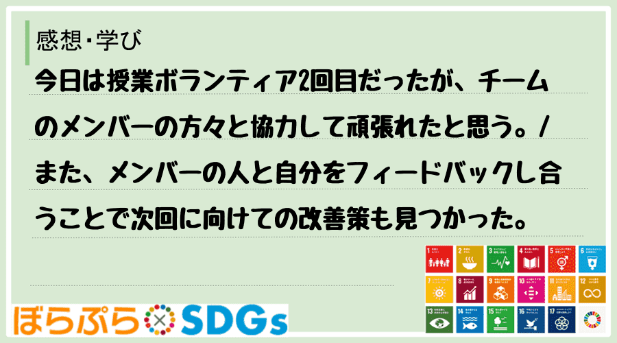 わたしのSDGsアクション・感想